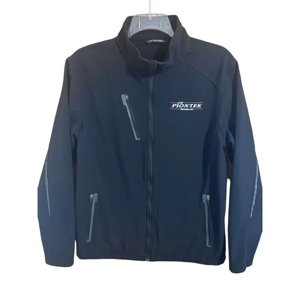 Port Authority Jim Piontek Trucking Logo Black Softshell Jacket Men's Size L